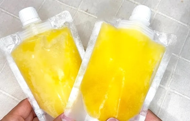 セリア『透明スパウトパウチ2枚入り』の使用写真（撮影：キジカク）