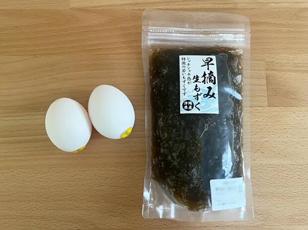 もずく入り玉子焼きの作り方（撮影：grape編集部）