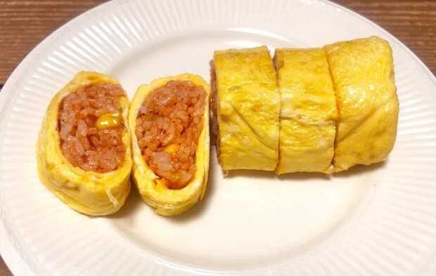 『オムライス風の玉子焼き』の完成写真（撮影：エニママ）