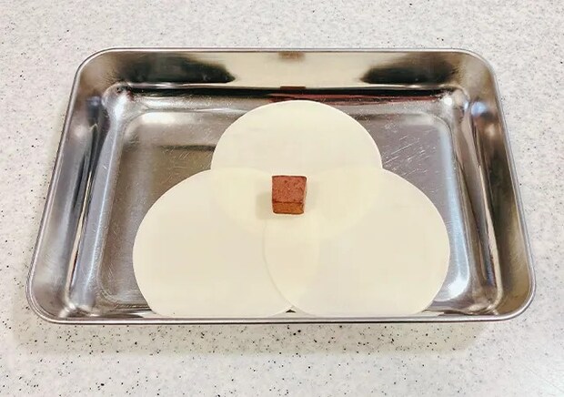 餃子の皮と『メルティーキッス』（撮影：grape編集部）