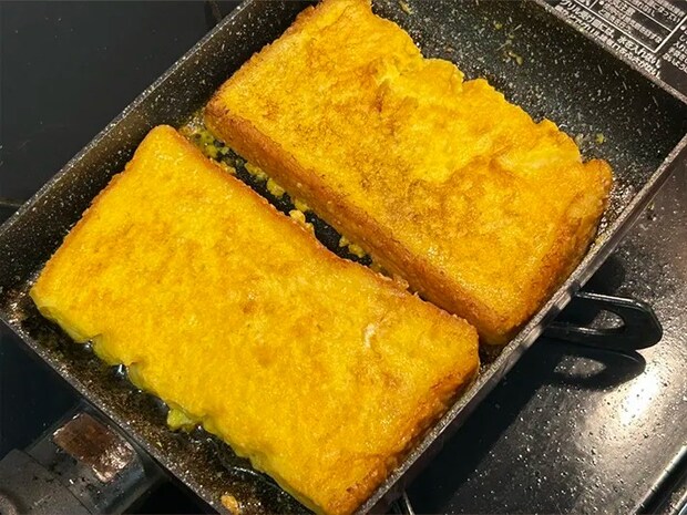 カボチャフレンチトーストを作る写真（撮影：grape編集部）