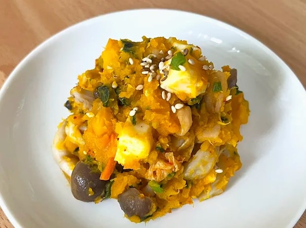 キムチカボチャサラダの写真（撮影：grape編集部）