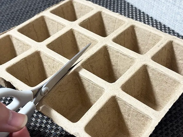 セリアの紙ポット角型・12個連結タイプの画像