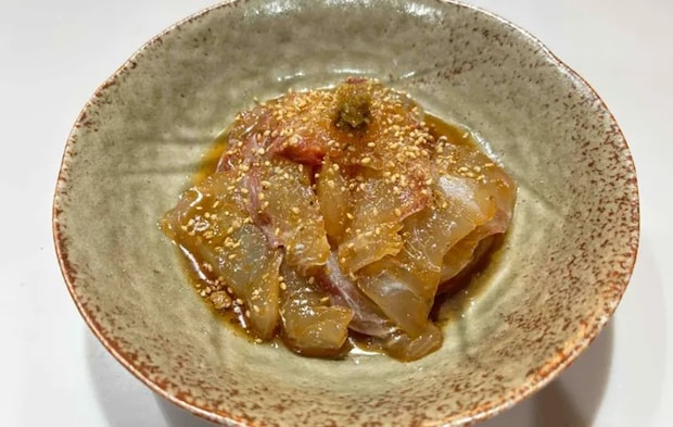 『刺身の柚子こしょう漬け』の完成写真（撮影：エニママ）