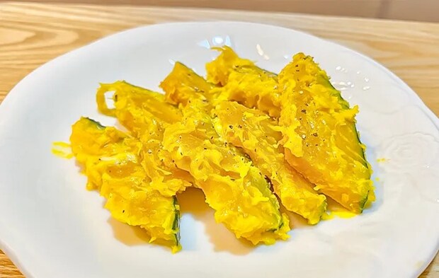 完成した『カボチャのマヨチーズ和え』の写真（撮影：エニママ）