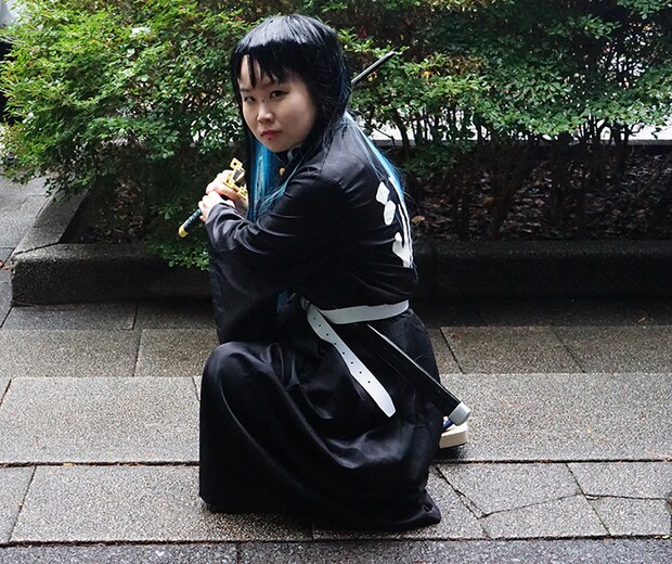 時透無一郎のコスプレの写真（撮影：grape編集部）