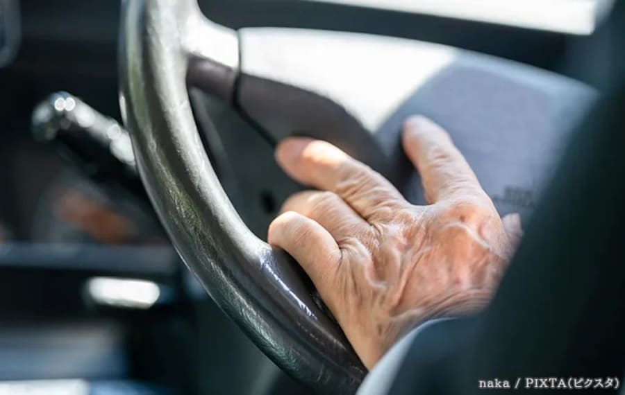 運転する人の手の写真