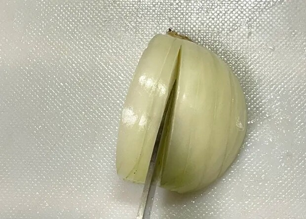 タマネギを切る写真（撮影：grape編集部）