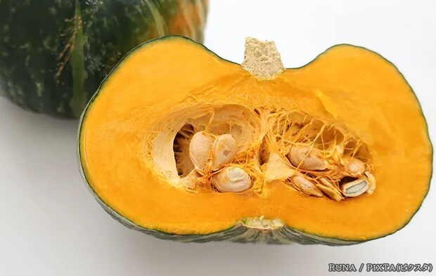 カボチャの断面の写真