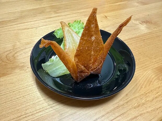 春巻きの皮で作ったツル