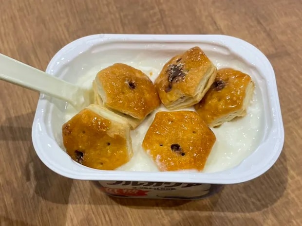 ヨーグルトに入れた『パイの実』の写真（撮影：grape編集部）