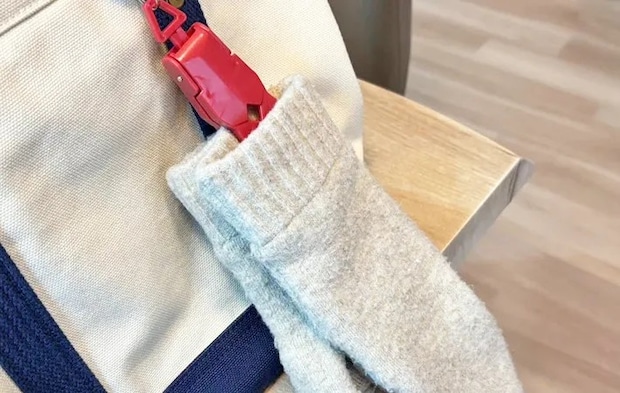 セリア『カラビナ・キーフック クリップ付』の使用写真（撮影：キジカク）