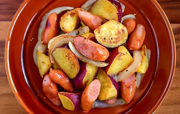 『サツマイモのジャーマンポテト風』の完成写真（撮影：小泉明代）