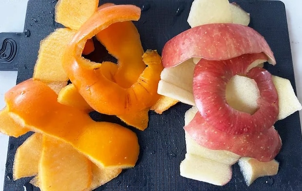 『リンゴと柿の皮』の写真（撮影：エニママ）