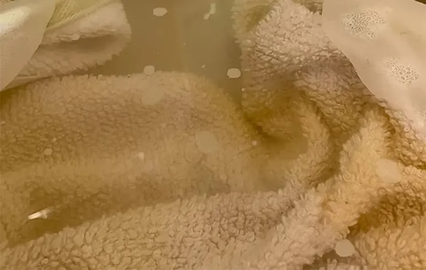 タオル汚れの写真（撮影：Heulie）