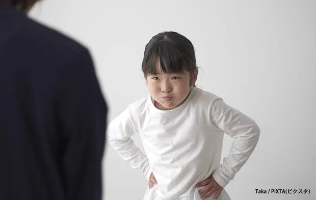 怒りをあらわにする子供