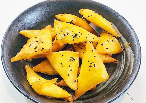 『大学いもの春巻き』