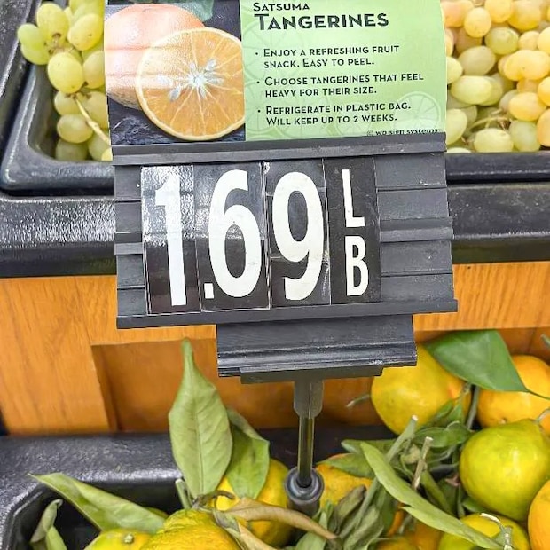 サツマタンジェリンの値札の写真（撮影：grape編集部）