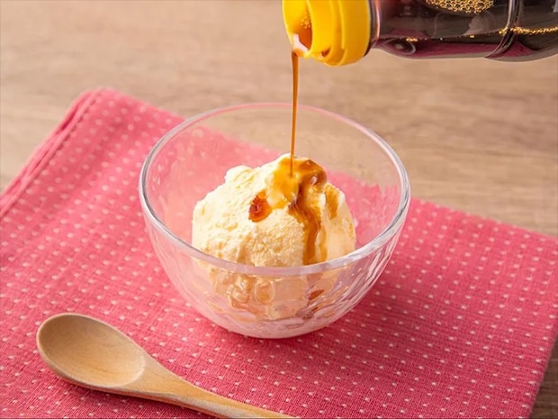 アイスと『味ぽん』の写真