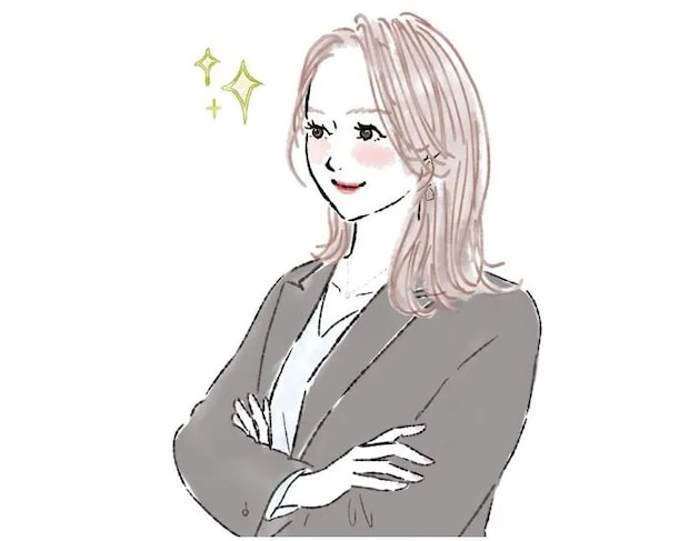 腕を組む女性のイラスト