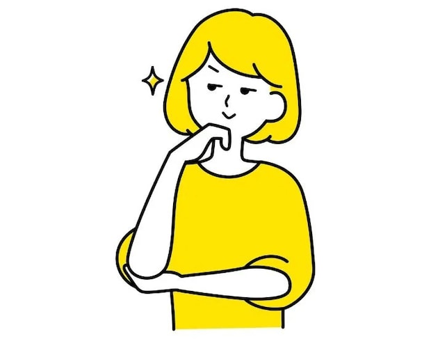 ニヤリと笑う女性のイラスト