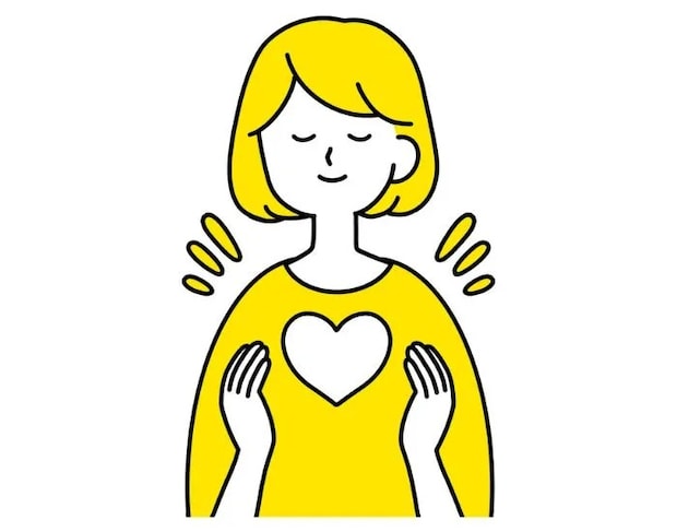 穏やかな表情の女性のイラスト