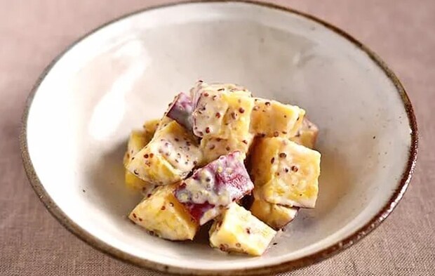 『サツマイモの粒マスタードサラダ』の完成写真