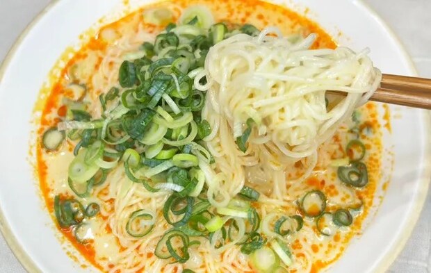 『麻婆豆腐の素で坦々風そうめん』の完成写真