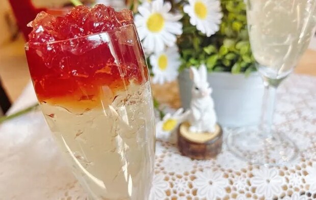 保存袋で作ったゼリーの写真