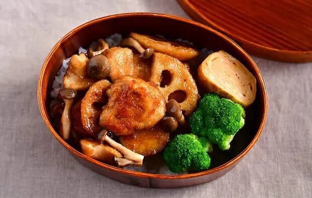 完成したバランスのよいお弁当の写真