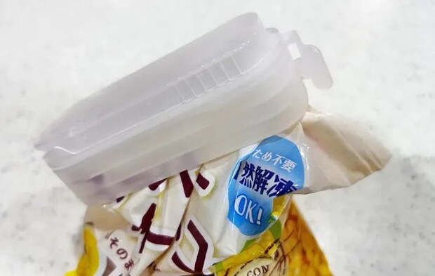 「冷凍食品用袋キャップ（小さめ食材用）」の使用写真
