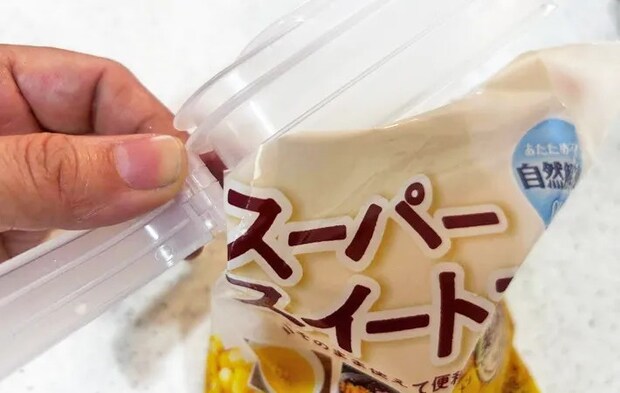 「冷凍食品用袋キャップ（小さめ食材用）」の使用写真