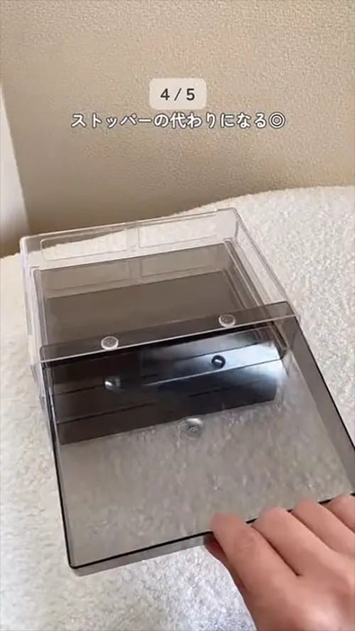 クッションゴムをつけた引き出しの写真