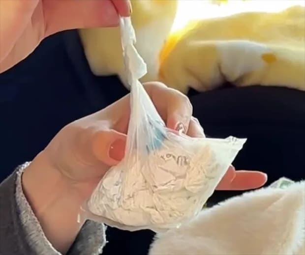 ゴミ袋を縛る動画スクリーンショット