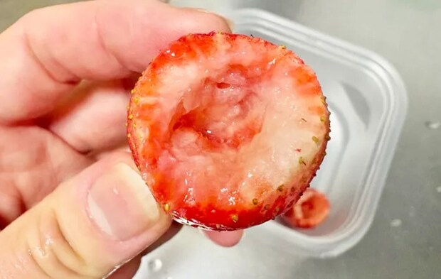 『イチゴ練乳アイス』を作る写真（撮影：エニママ）