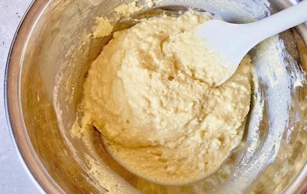 『豆腐入りホットケーキ』を作る写真（撮影：エニママ）