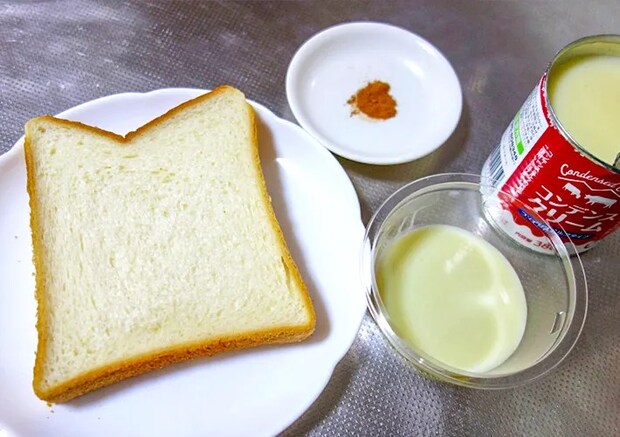 『ミルクトースト』の材料の写真（撮影：エニママ）