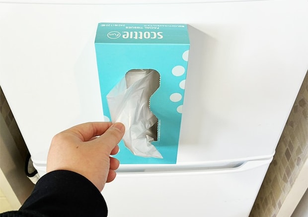 ティッシュの空箱の活用写真（撮影：grapeライフハック編集部）