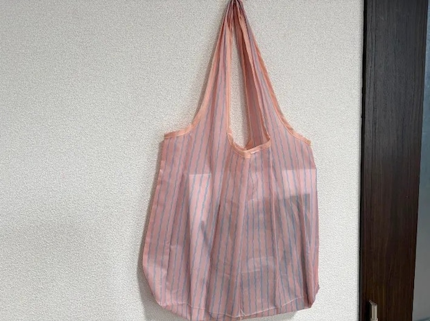壁にかけたエコバッグ（撮影：エニママ）