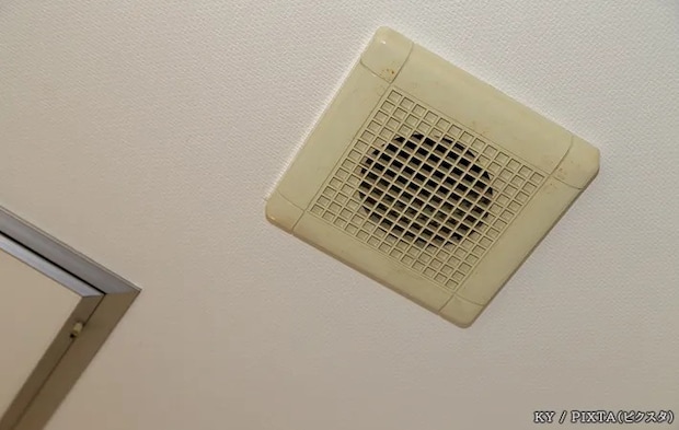 古くなった換気扇の写真