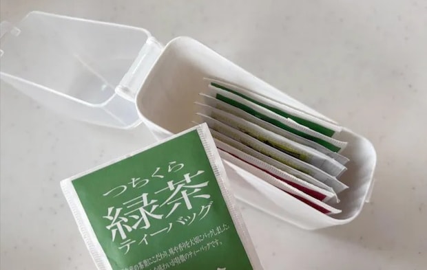 ティーバッグを収納した画像（撮影：エニママ）