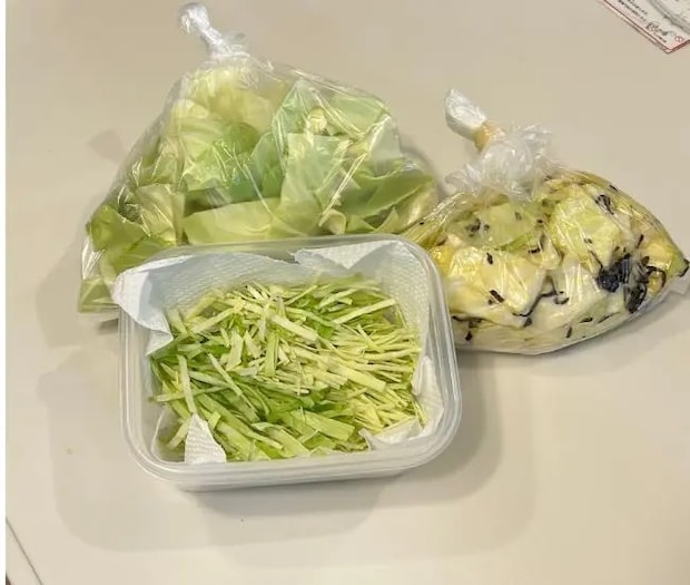 使い分けできる状態のキャベツ（撮影：grapeフード編集部）