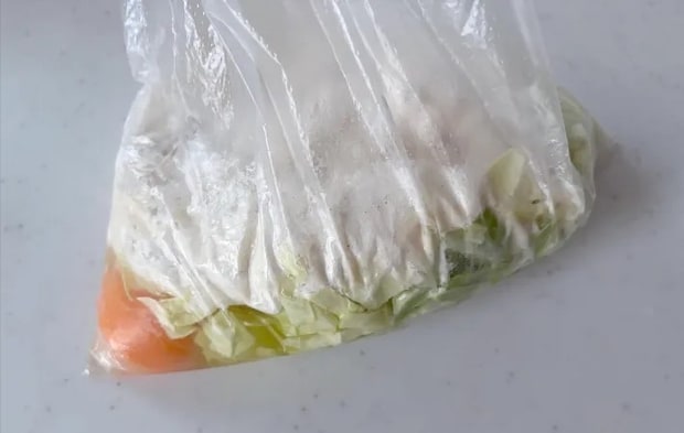 材料をポリ袋に入れた画像（撮影：エニママ）