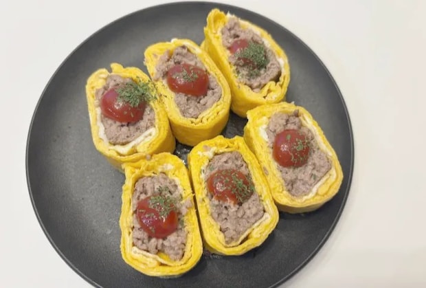 挽肉入りの玉子焼きの画像（撮影：エニママ）