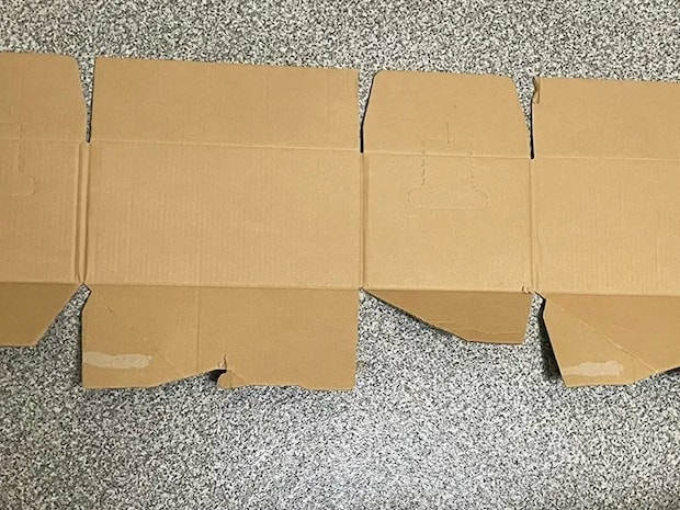 ダンボールを開いた写真（撮影：grapeライフハック編集部）