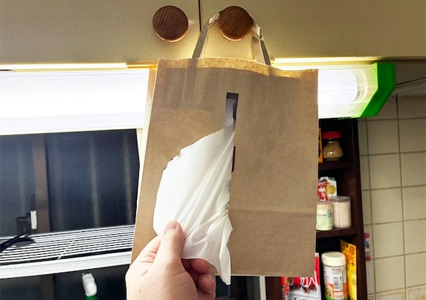 紙袋の活用写真（撮影：grapeライフハック編集部）