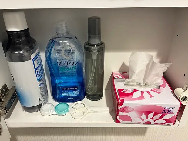 洗面所の棚の写真（撮影：grapeライフハック編集部）