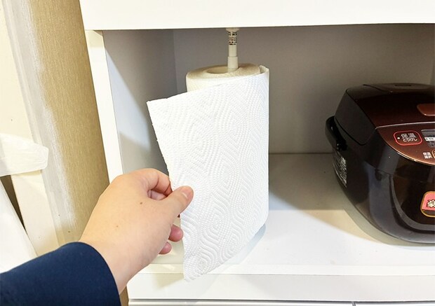 キッチンペーパーの収納方法の写真（撮影：grapeライフハック編集部）