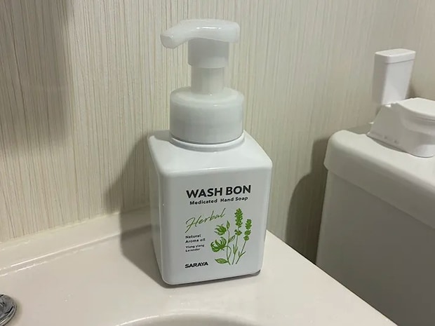 洗面所に置いたハンドソープのボトルの写真（撮影：grapeライフハック編集部）