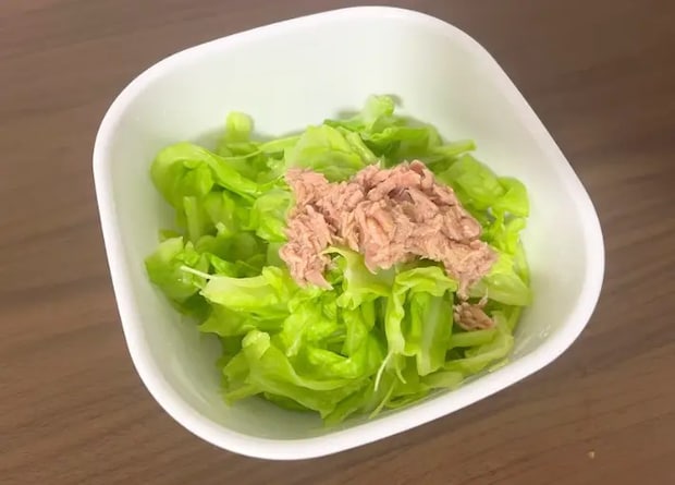 ツナを春キャベツに入れた画像（撮影：エニママ）
